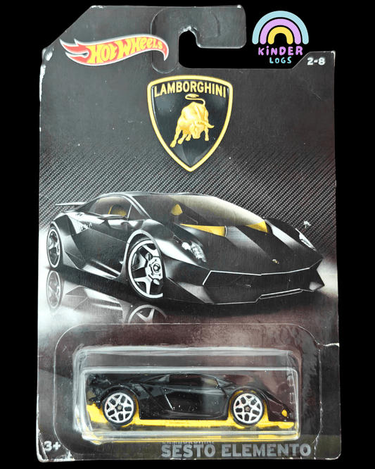 Hot Wheels Lamborghini Sesto Elemento - Black (Creased Card - Imported) - Kinder Logs