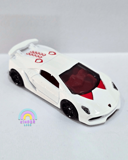 Hot Wheels Lamborghini Sesto Elemento - White (Uncarded) - Kinder Logs