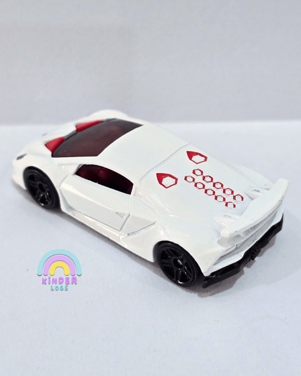 Hot Wheels Lamborghini Sesto Elemento - White (Uncarded) - Kinder Logs