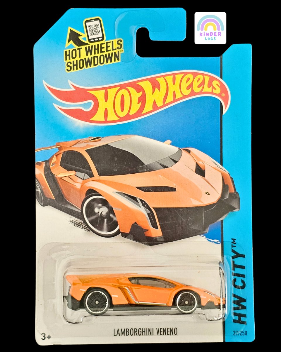 Hot Wheels Lamborghini Veneno - Orange Color - Kinder Logs