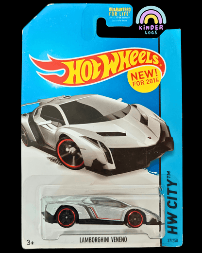 Hot Wheels Lamborghini Veneno - Silver (Imported) - Kinder Logs