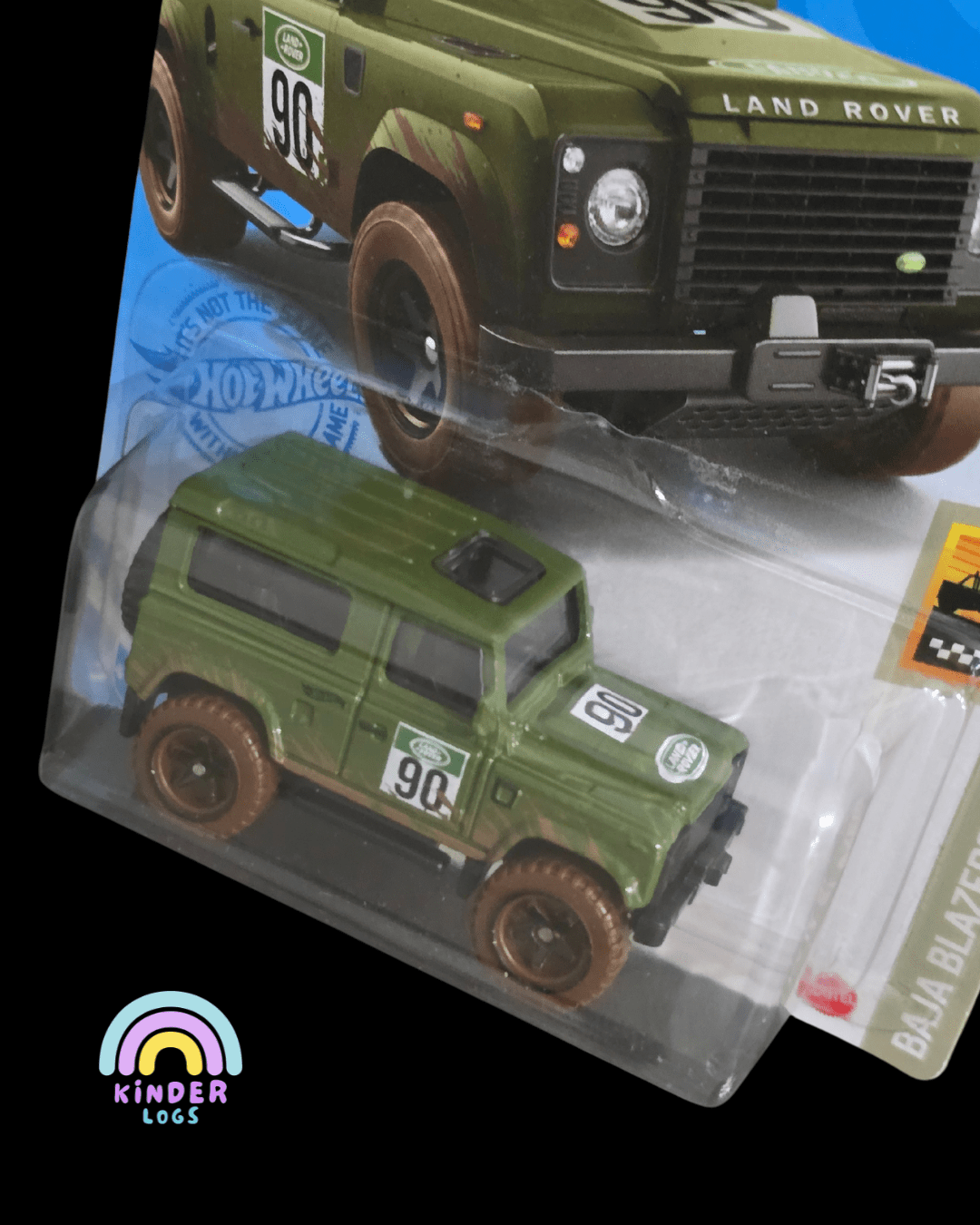 Hot Wheels Land Rover Defender 90 - Army Green (Imported) - Kinder Logs