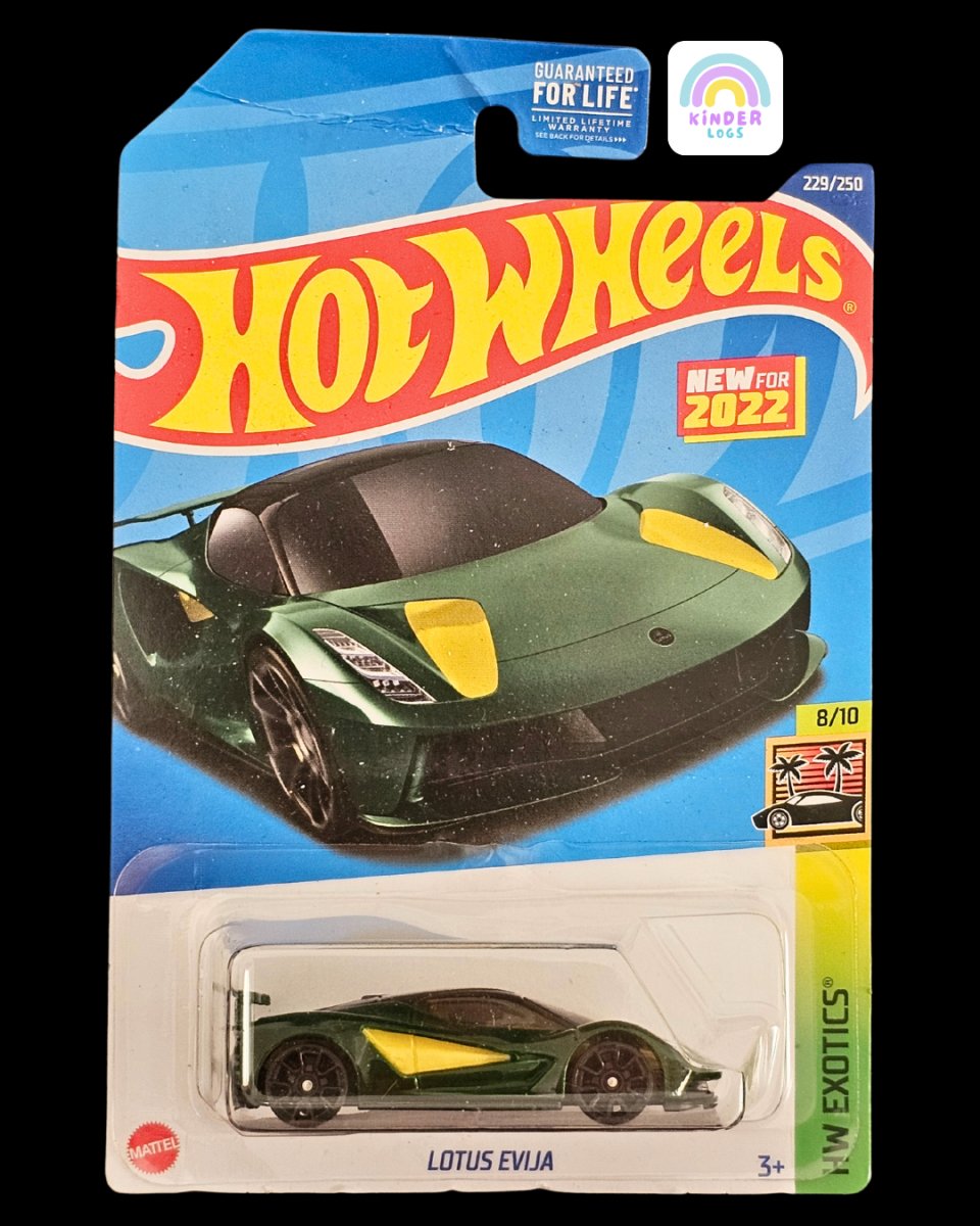 Hot Wheels Lotus Evija Exotic Car - Green Color - Kinder Logs