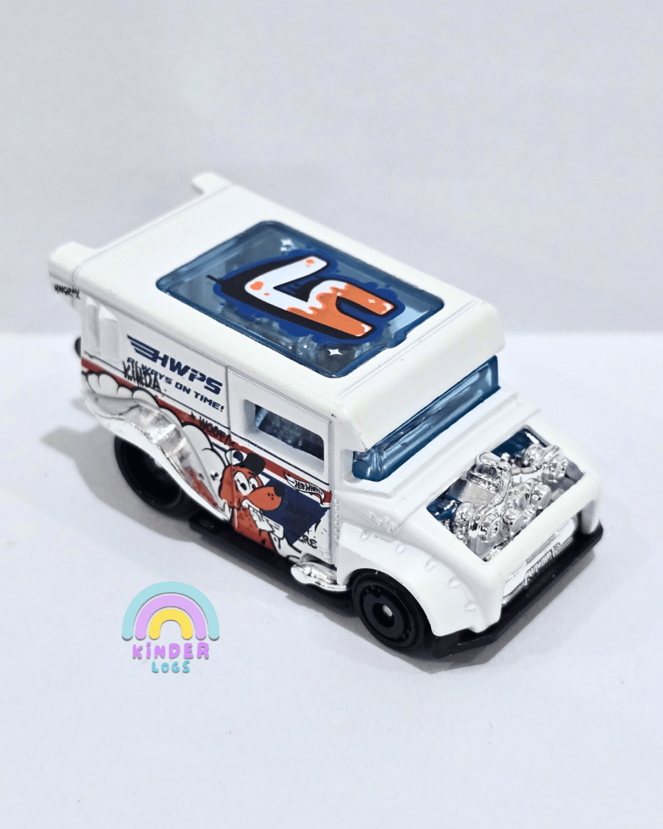 Hot Wheels Mailed It! - White (Uncarded) - Kinder Logs