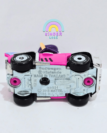 Hot Wheels Mario Kart - Badwagon - WALUIGI Car (Uncarded) - Kinder Logs