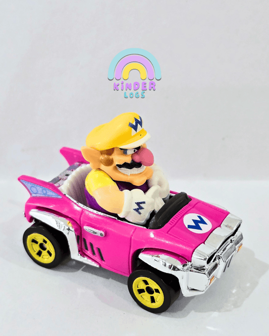 Hot Wheels Mario Kart - Badwagon - WARIO Car (Uncarded) - Kinder Logs