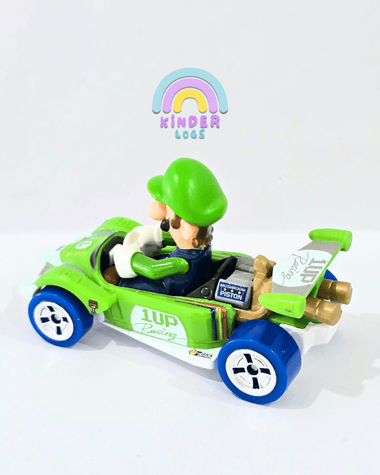 Hot Wheels Mario Kart - Circuit Special - LUIGI Car (Uncarded) - Kinder Logs