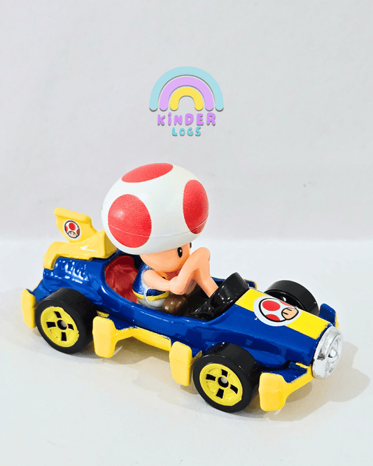 Hot Wheels Mario Kart - Mach 8 - TOAD Car (Uncarded) - Kinder Logs