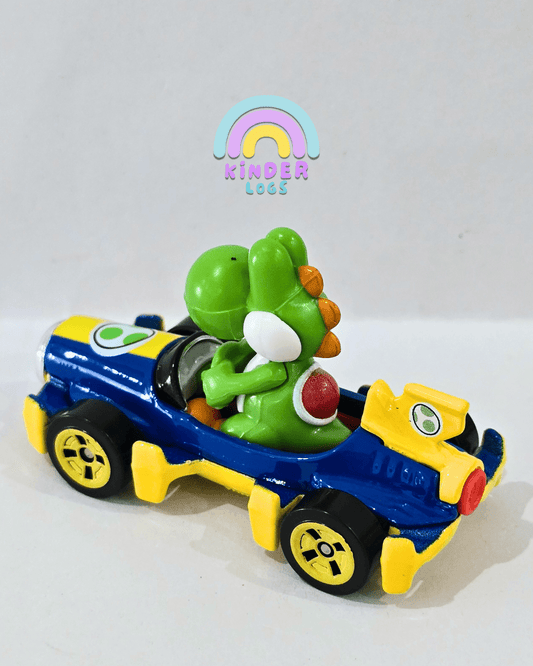 Hot Wheels Mario Kart - Mach 8 - YOSHI Car (Uncarded) - Kinder Logs