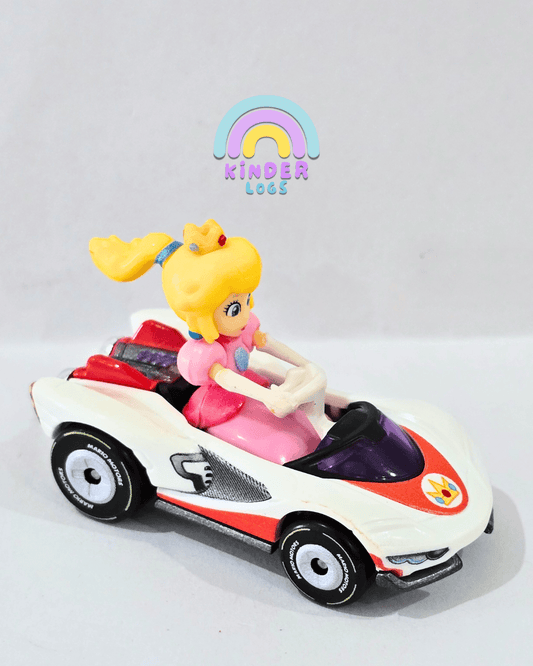 Hot Wheels Mario Kart - P - Wing - Princess Peach Car (Uncarded) - Kinder Logs