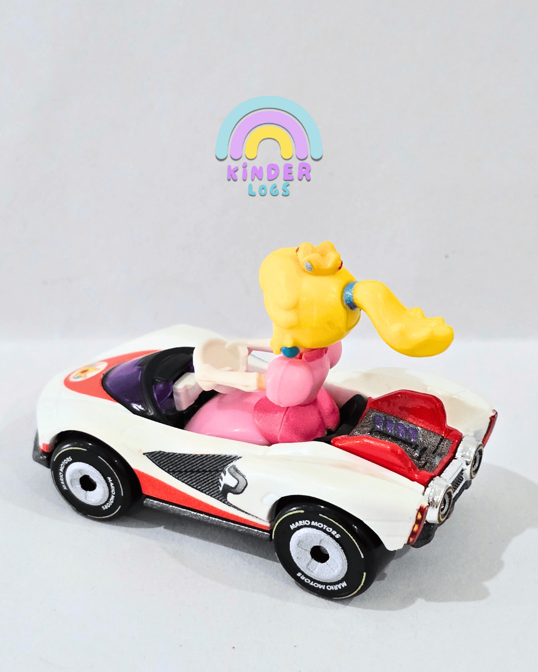 Hot Wheels Mario Kart - P - Wing - Princess Peach Car (Uncarded) - Kinder Logs