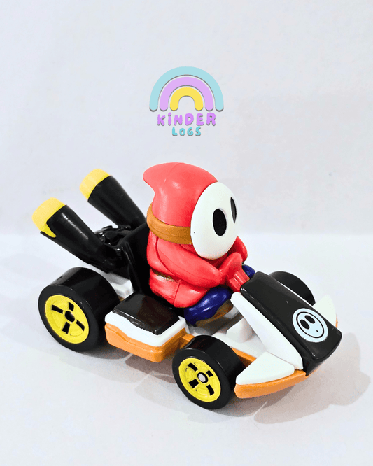 Hot Wheels Mario Kart - Standard Kart - SHY GUY Car (Uncarded) - Kinder Logs