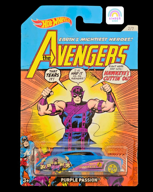 Hot Wheels Marvel Avengers Purple Passion Hawkeye Car - Kinder Logs