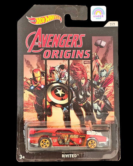 Hot Wheels Marvel Avengers Rivited Black Widow Car - Kinder Logs