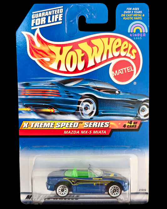 Hot Wheels Mazda MX - 5 Miata - Blue (Imported) - Kinder Logs