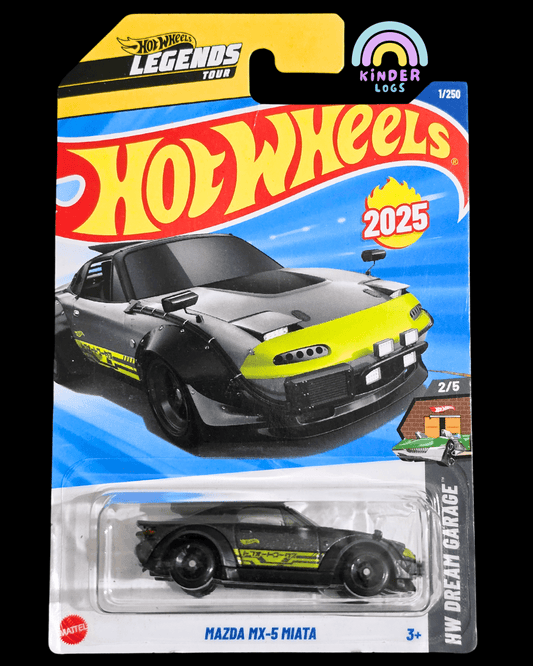 Hot Wheels Mazda MX - 5 Miata - Dark Grey (Imported) - Kinder Logs