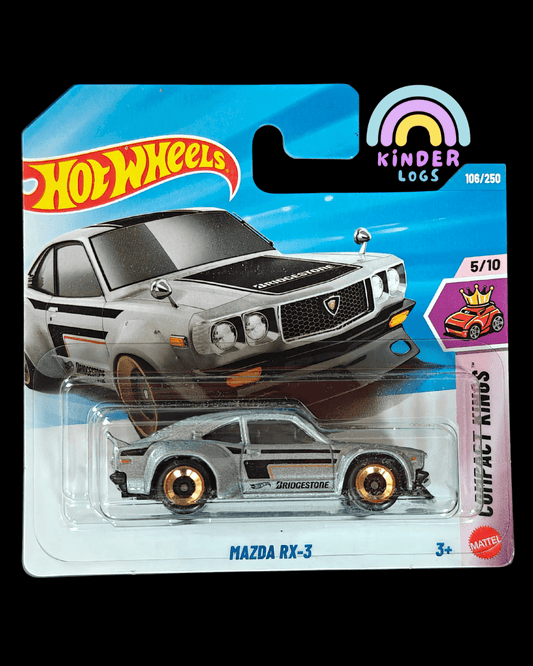Hot Wheels Mazda RX - 3 - Silver - Short Card (Imported) - Kinder Logs