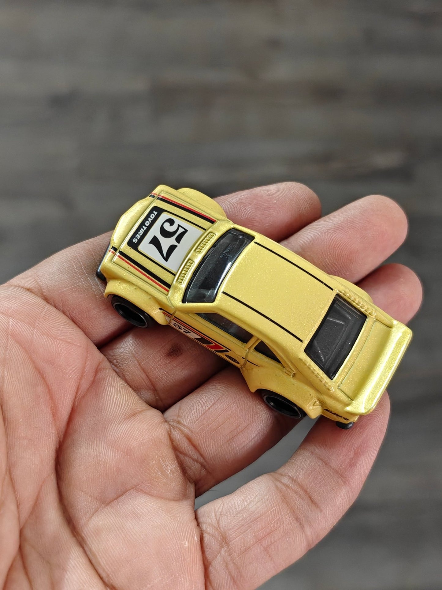 Hot Wheels Mazda RX - 3 - Yellow (Uncarded - New) - Kinder Logs