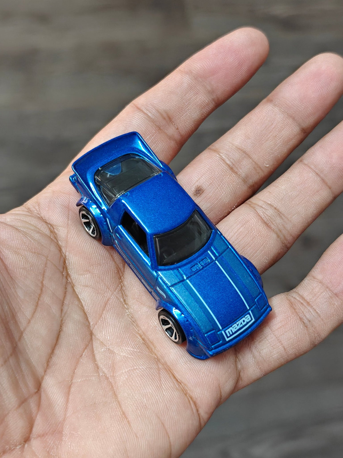 Hot Wheels Mazda RX-7 - Blue (Uncarded - New) - Kinder Logs