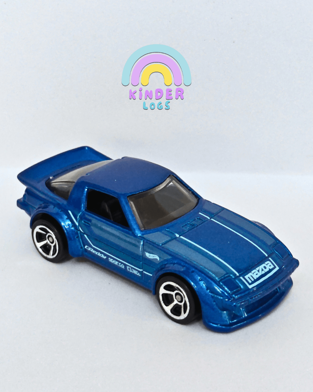 Hot Wheels Mazda RX-7 - Blue (Uncarded - New) - Kinder Logs