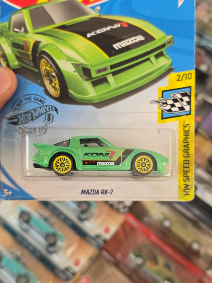Hot Wheels Mazda RX - 7 Koni Edition (Green) - Kinder Logs