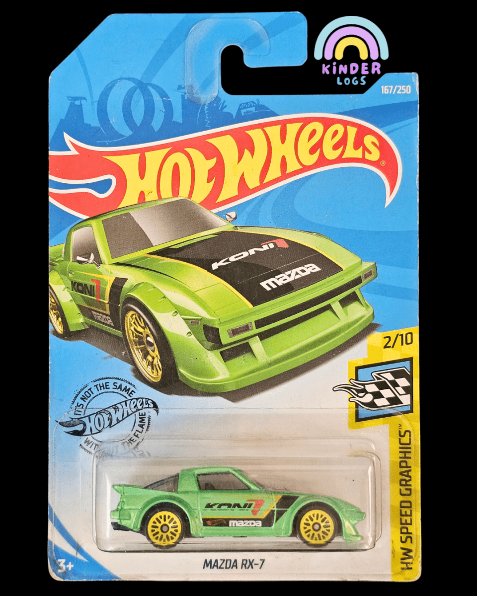 Hot Wheels Mazda RX - 7 Koni Edition (Green) - Kinder Logs