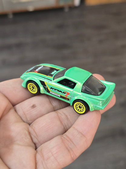 Hot Wheels Mazda RX - 7 Koni - Green (Uncarded - New) - Kinder Logs
