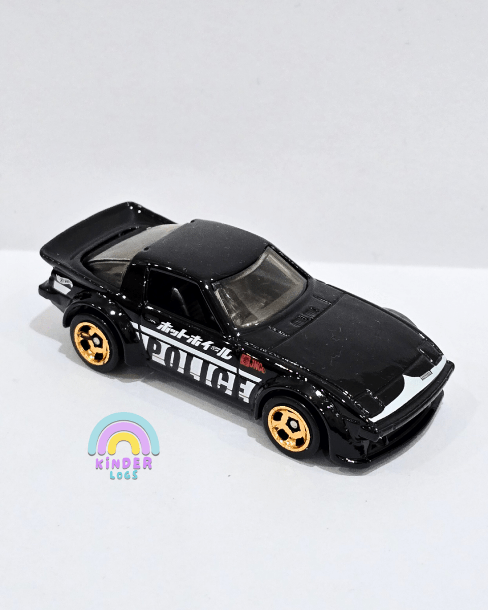 Hot Wheels Mazda RX - 7 Police Car - Black (Uncarded) - Kinder Logs