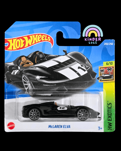 Hot Wheels McLaren Elva - Black - Short Card (Imported) - Kinder Logs