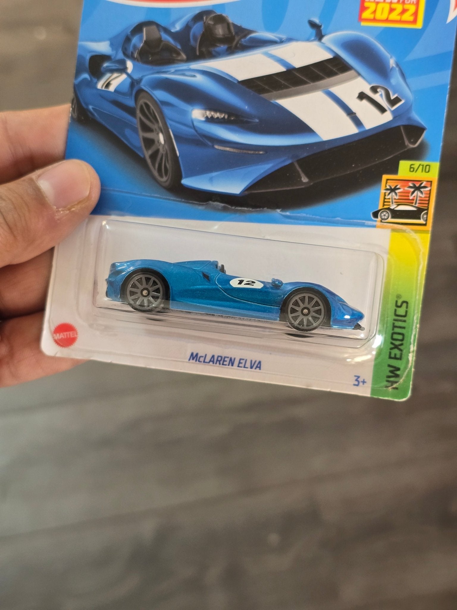 Hot Wheels McLaren Elva - Blue (Imported) - Kinder Logs