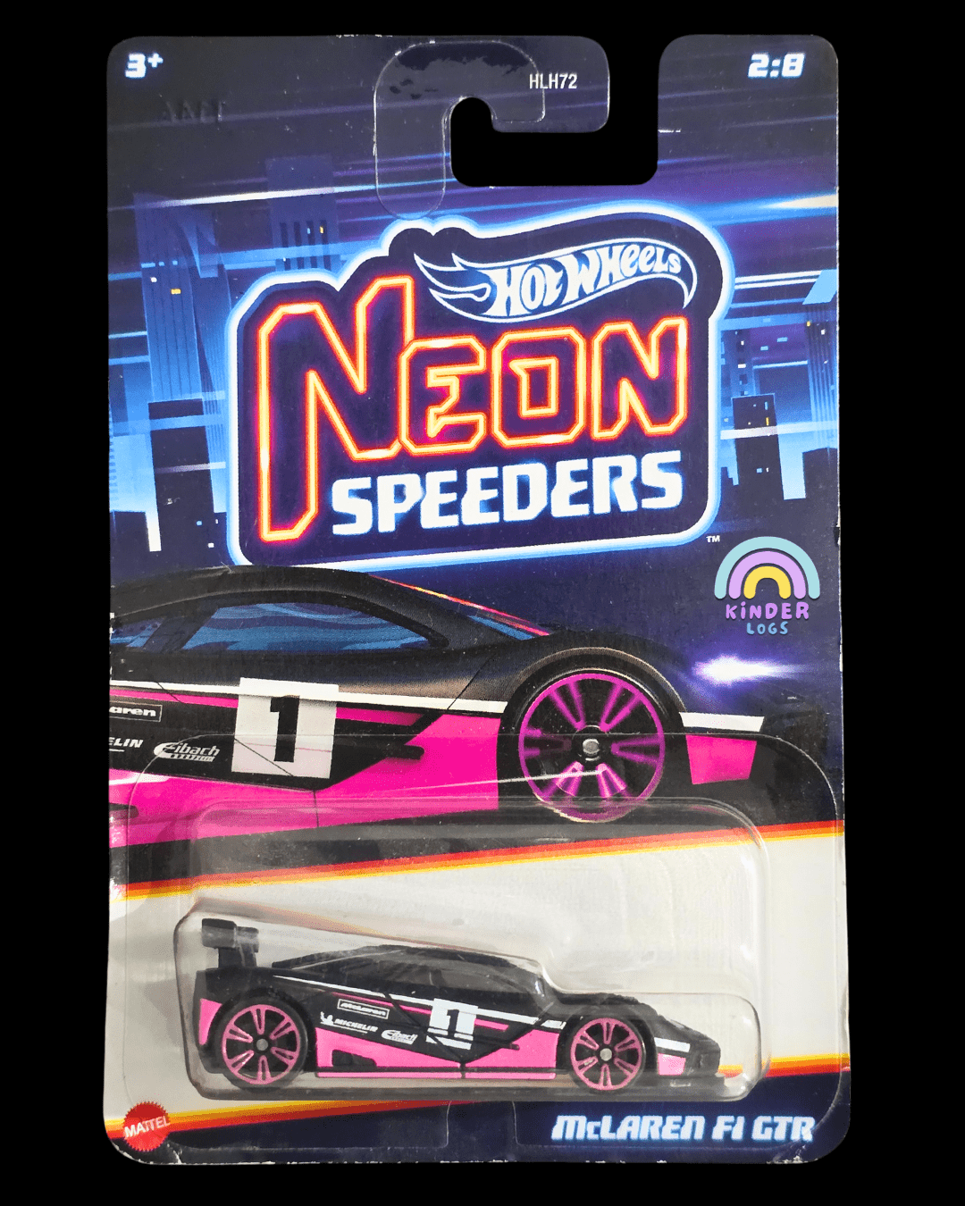 Hot Wheels McLaren F1 GTR - Neon Speeders (Imported) - Kinder Logs