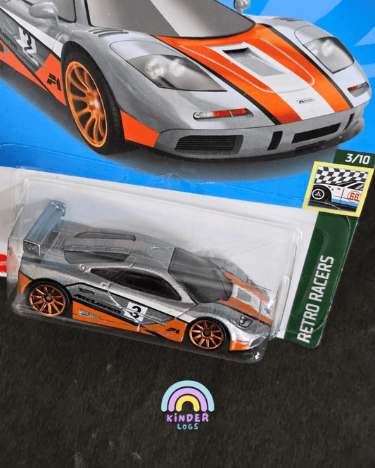 Hot Wheels McLaren F1 GTR - Silver (Imported) - Kinder Logs