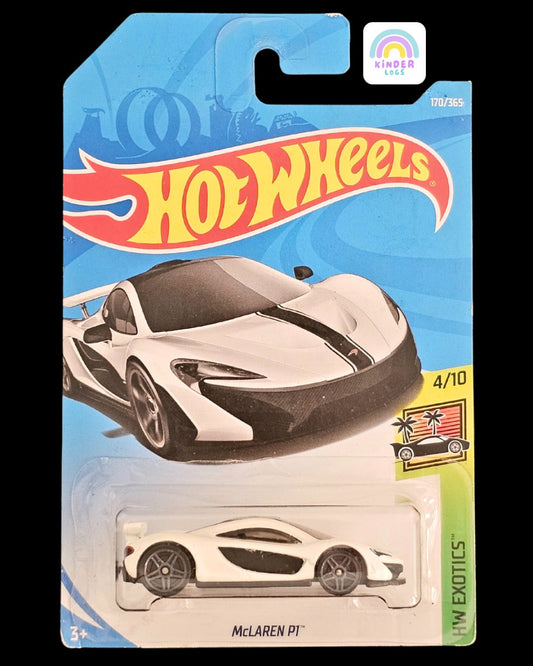 Hot Wheels McLaren P1 - Exclusive White Color - Kinder Logs