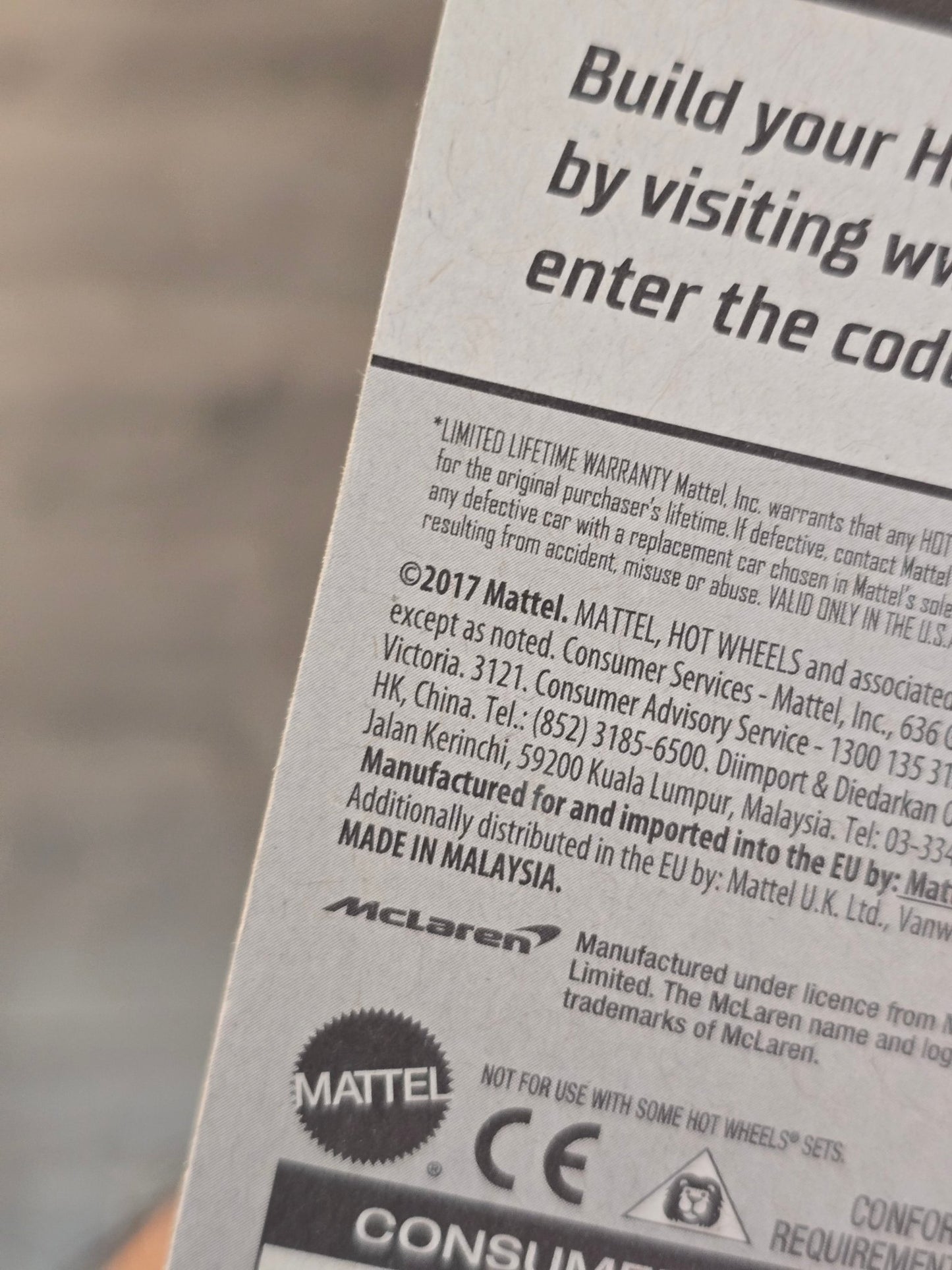 Hot Wheels McLaren P1 Zamac 015 Edition - Kinder Logs