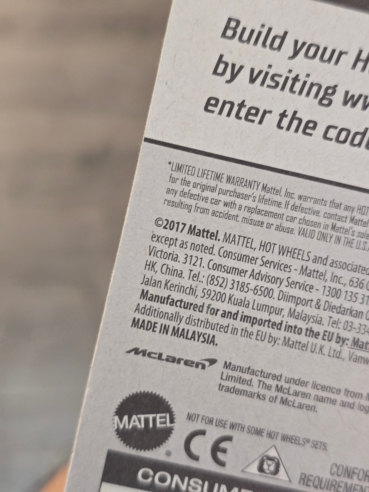 Hot Wheels McLaren P1 Zamac 015 Edition - Kinder Logs