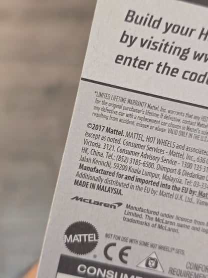Hot Wheels McLaren P1 Zamac 015 Edition - Kinder Logs
