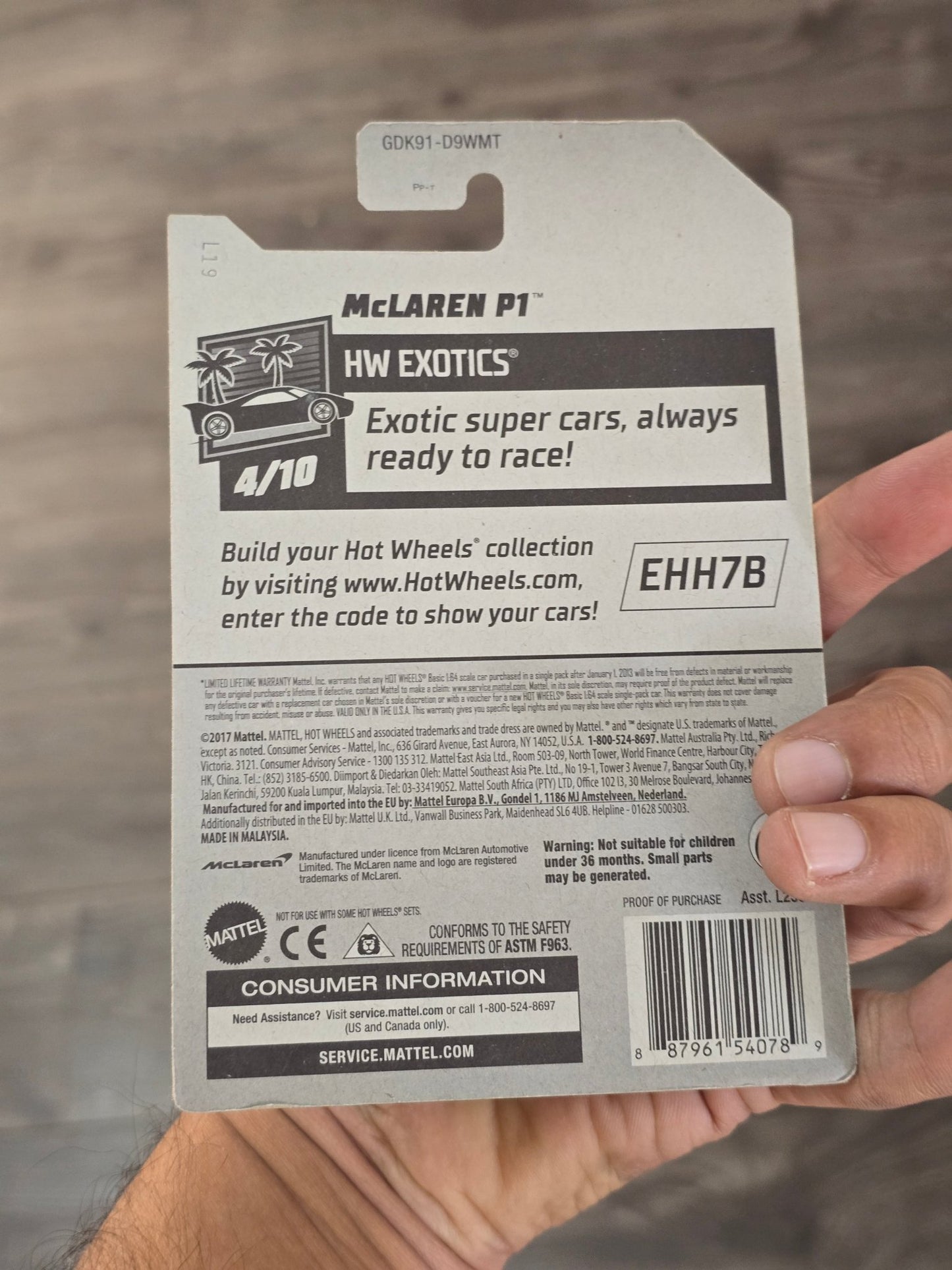 Hot Wheels McLaren P1 Zamac 015 Edition - Kinder Logs