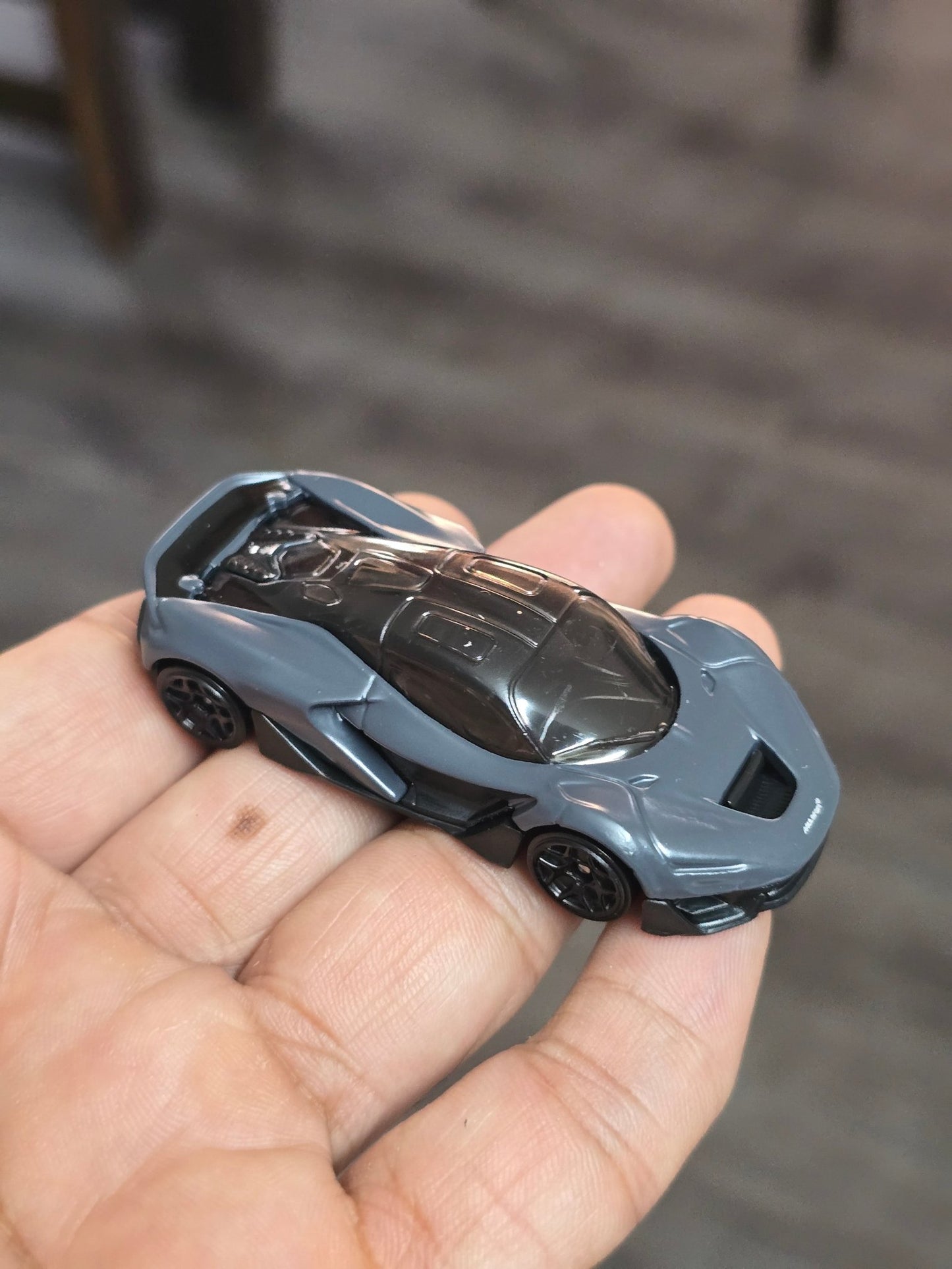Hot Wheels McLaren W1 - Grey (Uncarded - New) - Kinder Logs