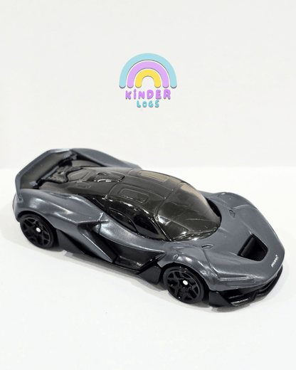 Hot Wheels McLaren W1 - Grey (Uncarded - New) - Kinder Logs