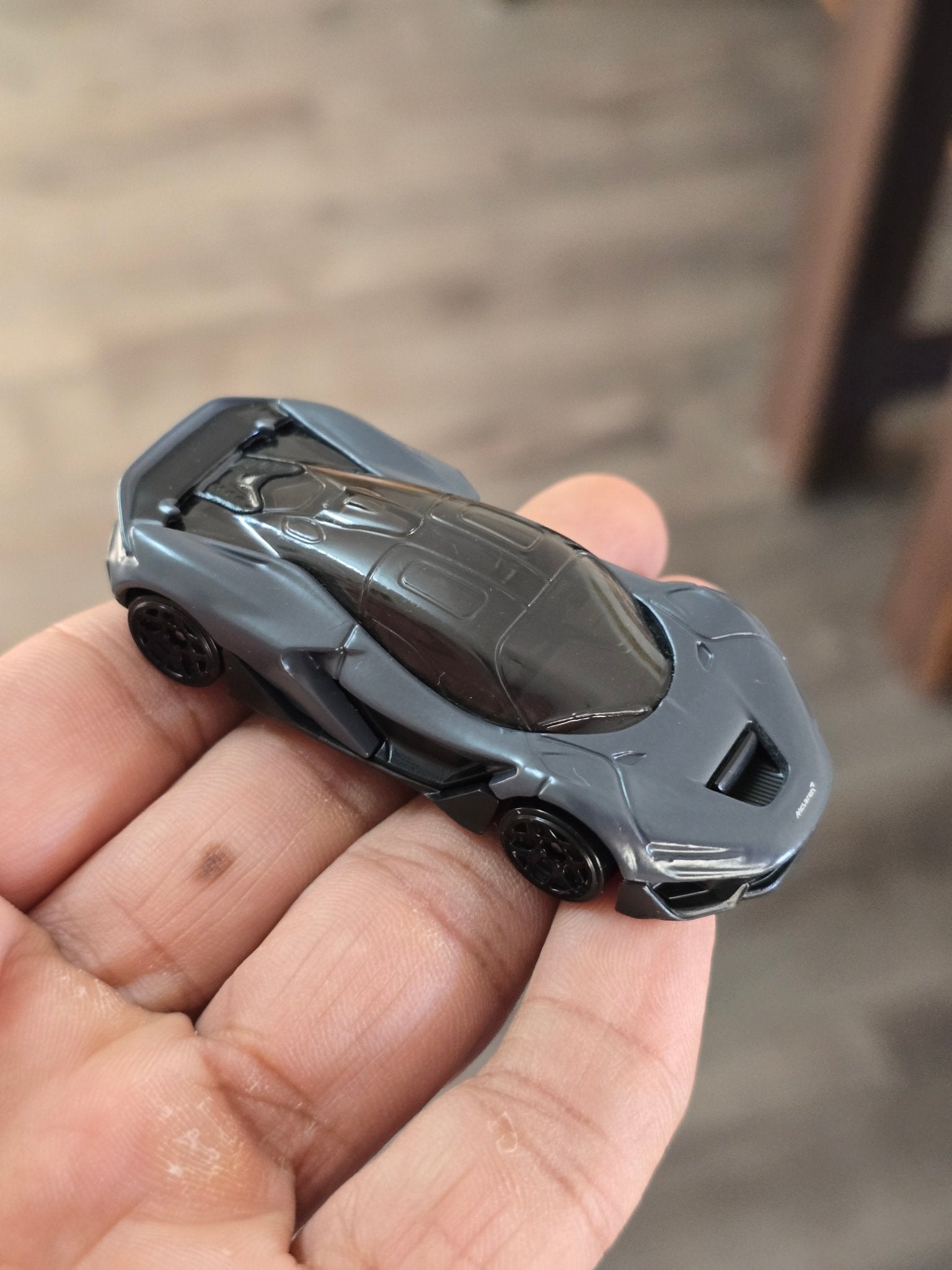 Hot Wheels McLaren W1 - Grey (Uncarded - New) - Kinder Logs