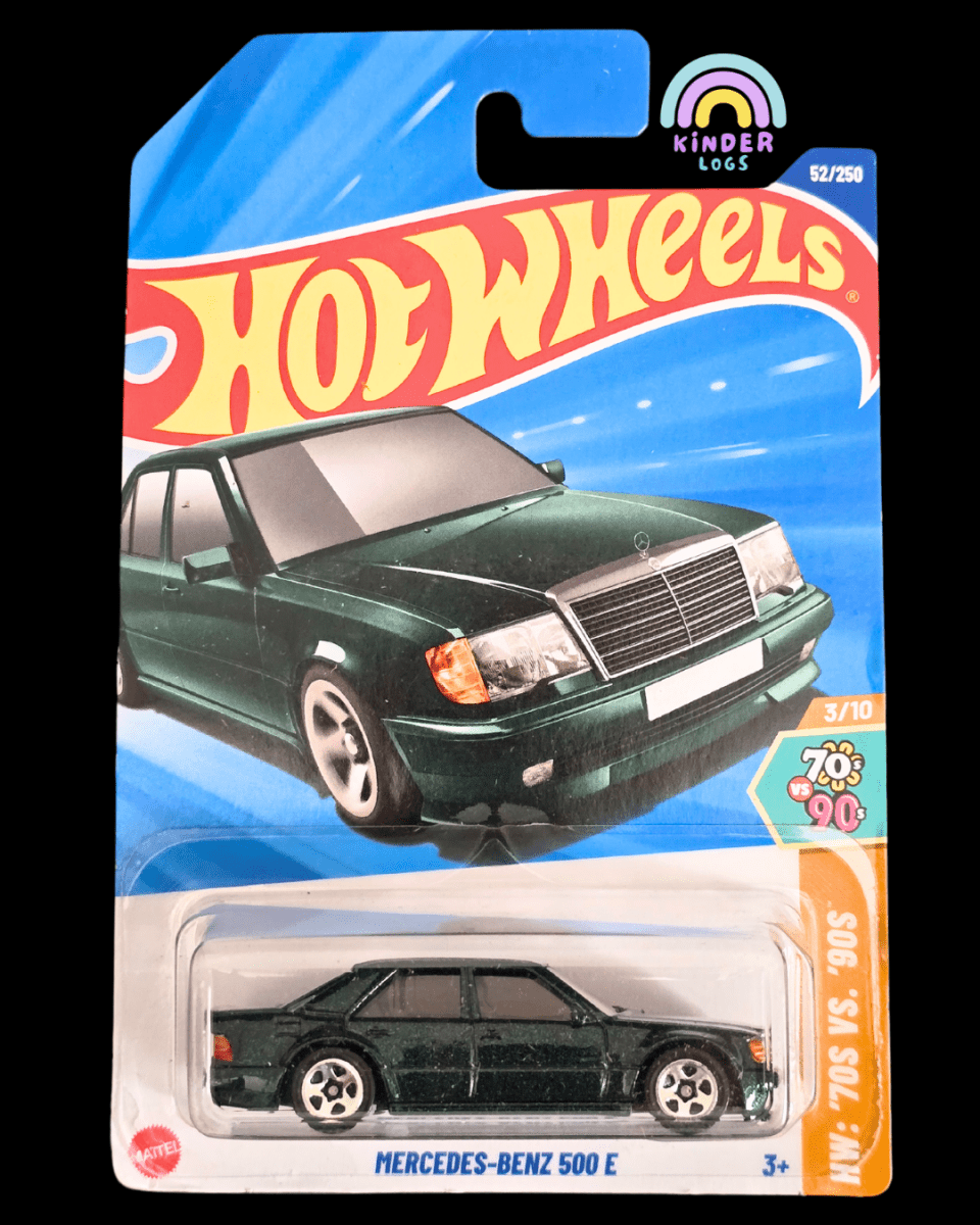 Hot Wheels Mercedes - Benz 500 E - Metallic Green (Imported) - Kinder Logs