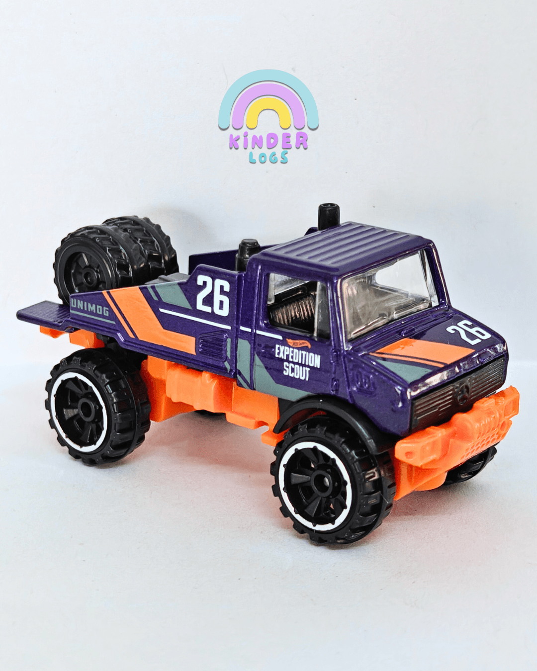 Hot Wheels Mercedes - Benz UNIMOG 1300L - Purple (Uncarded - New) - Kinder Logs