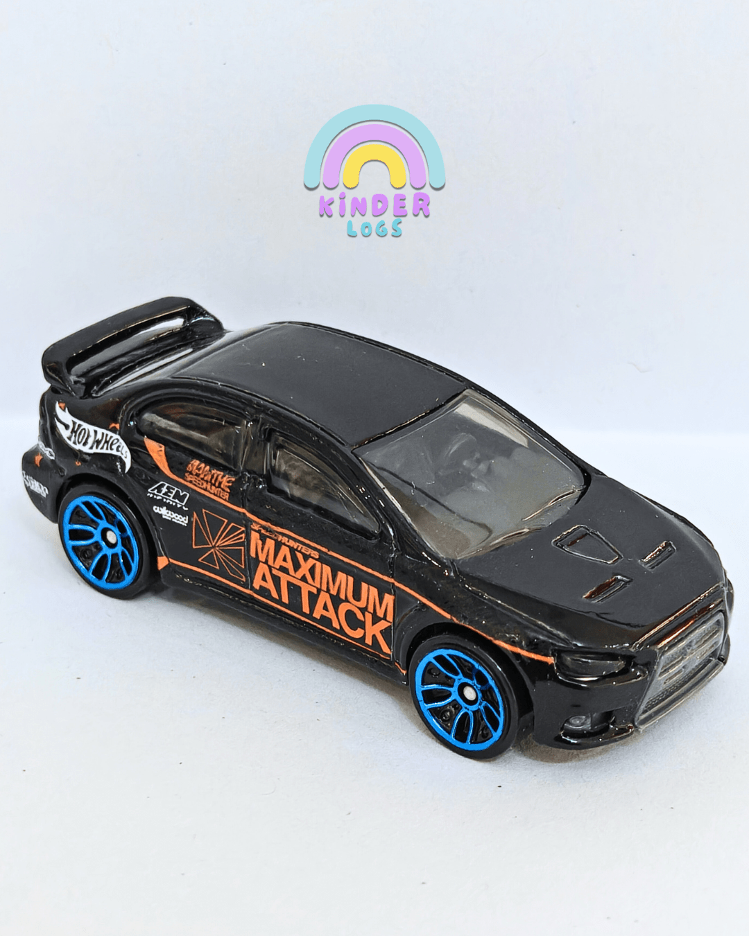 Hot Wheels Mitsubishi Lancer Evolution 'Maximum Attack' (Uncarded - New) - Kinder Logs