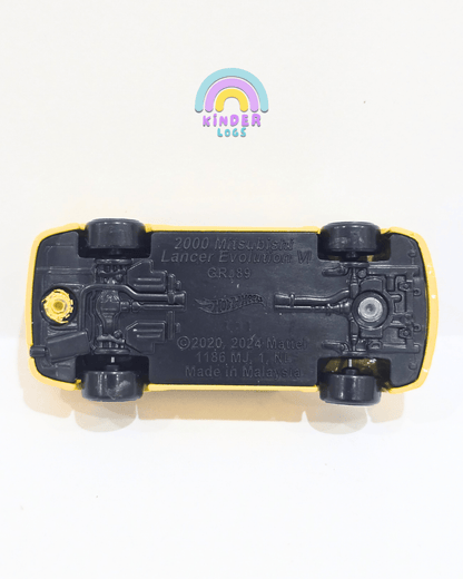 Hot Wheels Mitsubishi Lancer Evolution VI - Yellow (Uncarded) - Kinder Logs