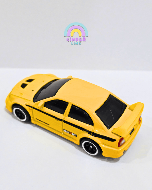 Hot Wheels Mitsubishi Lancer Evolution VI - Yellow (Uncarded) - Kinder Logs