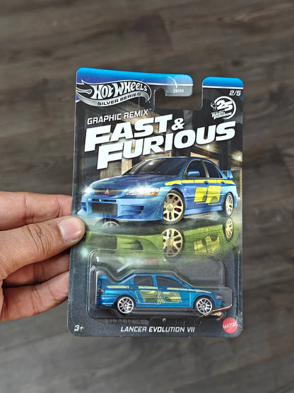 Hot Wheels Mitsubishi Lancer Evolution VII - Fast and Furious Graphic Remix (Imported) - Kinder Logs