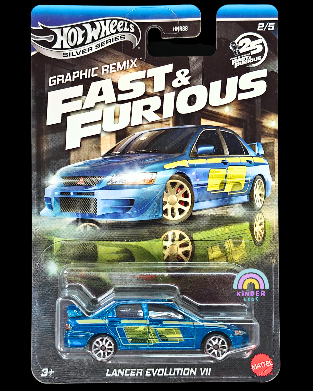 Hot Wheels Mitsubishi Lancer Evolution VII - Fast and Furious Graphic Remix (Imported) - Kinder Logs