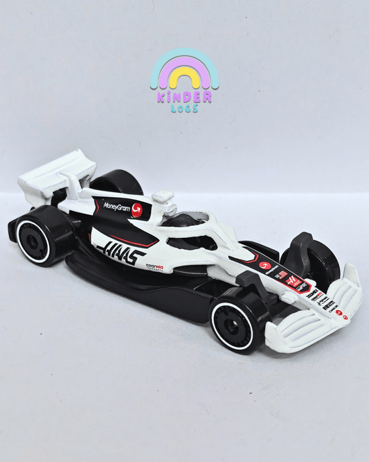 Hot Wheels MoneyGram HAAS F1 Car - White (Uncarded - New) - Kinder Logs