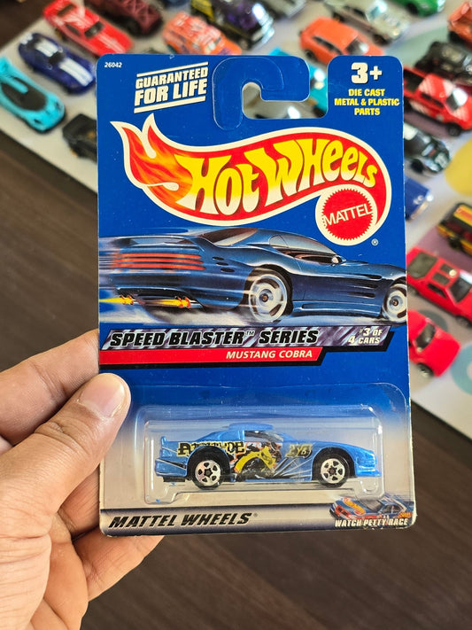 Hot Wheels Mustang Cobra - Speed Blaster Series (1999 Card) - Kinder Logs