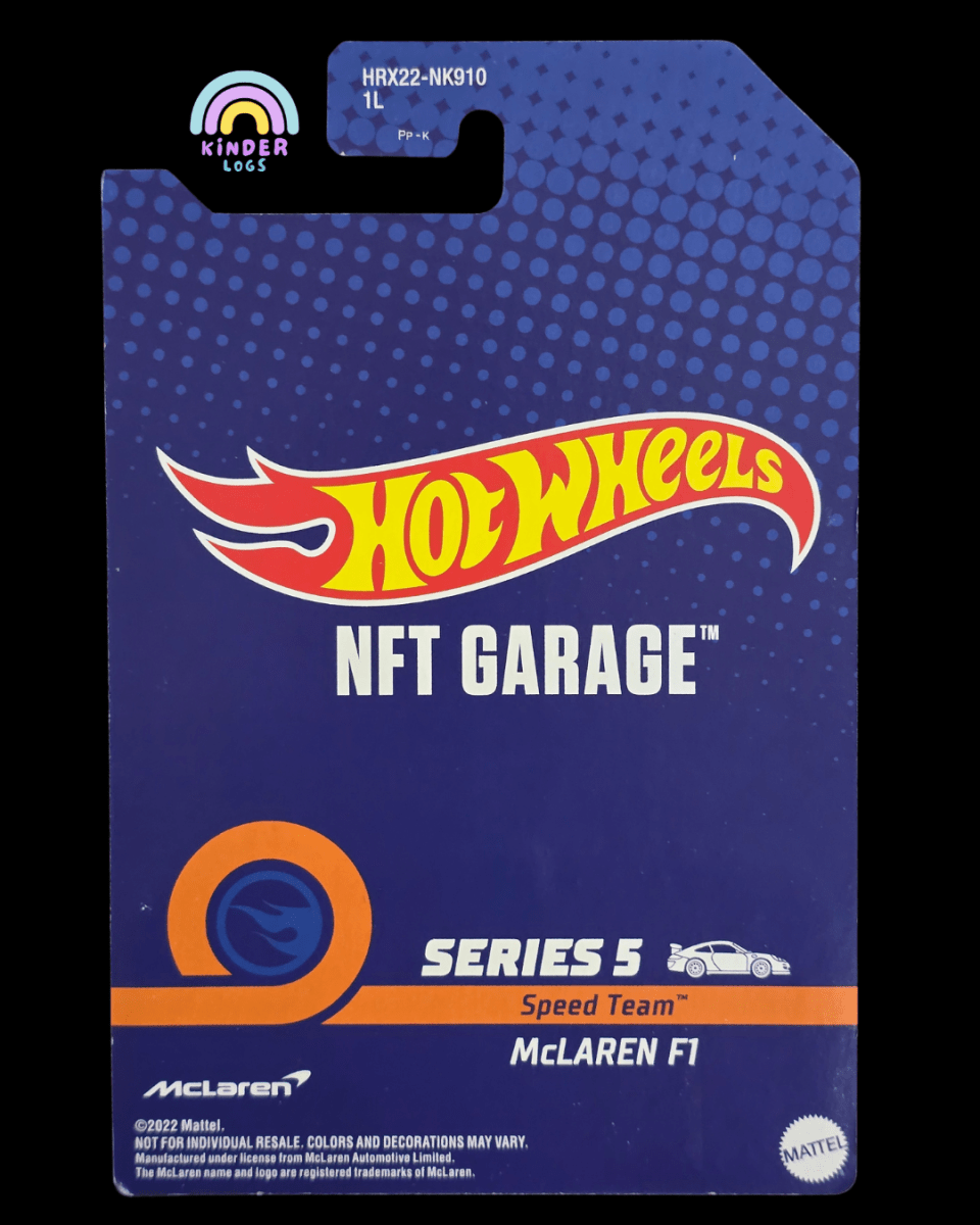 Hot Wheels NFT Garage McLaren F1 - Series 5 (Speed Team) - Kinder Logs